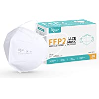 KKmier Mascarillas FFP2 Homologadas- Mascarilla (20 Pack) ffp2 con Pendientes Elásticos y Clip Nariz Adaptable…